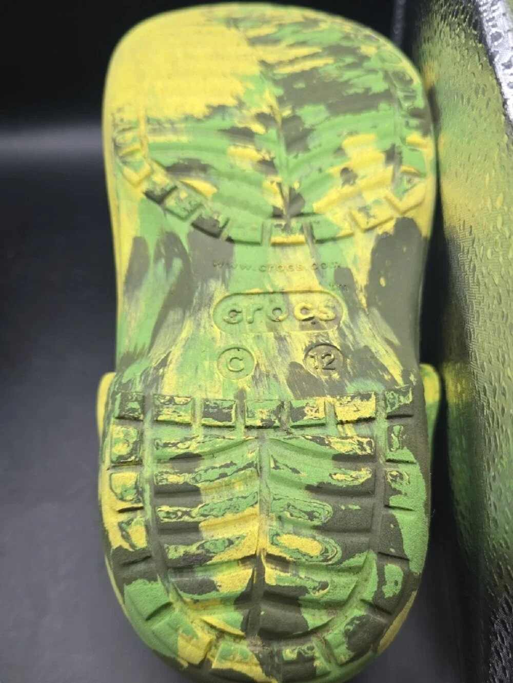 CROCS Kids Yellow and Green Camo Classic Clog